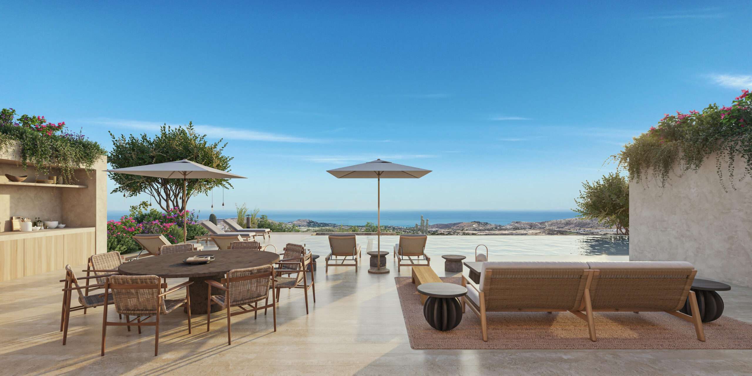 Cove Club Park Hyatt BACK ON THE MARKET!Experience exceptional oceanfront living in the prestigious, double gated community of Puerta del Sol, nestled within the world renowned Cabo del Sol master planned community.This beautifully maintained, fully furnished villa offers approximately 4,500 square feet of living space with 4 spacious bedrooms and 4 full bathrooms. Showcasing timeless original finishes that have been meticulously cared for, the home combines classic elegance with spectacular panoramic – Puerta del Sol, Cabo Corridor, BS